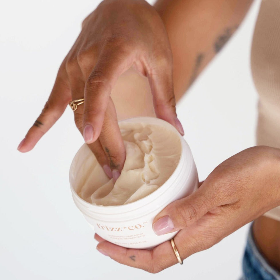 Close up of the texture of the deep conditioner.